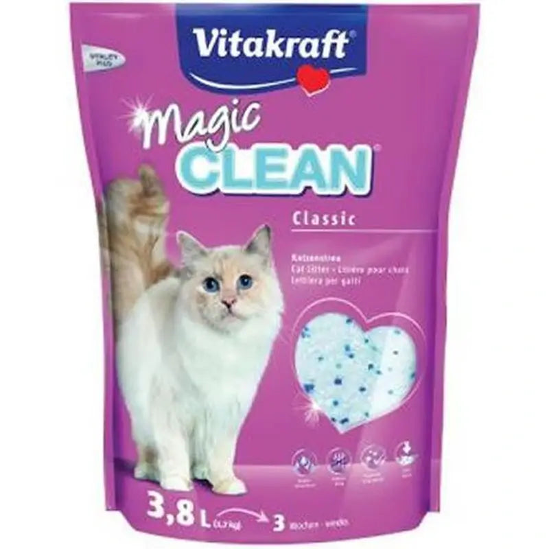 Vitakraft Magic Clean Silica-Perlen 3, 8 l, 1, 7 kg, 8 Stück