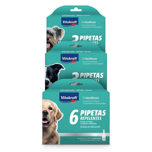 Vitakraft Pipette für Hunde, Biozid, klein, 3 Pipetten, 3 Stück