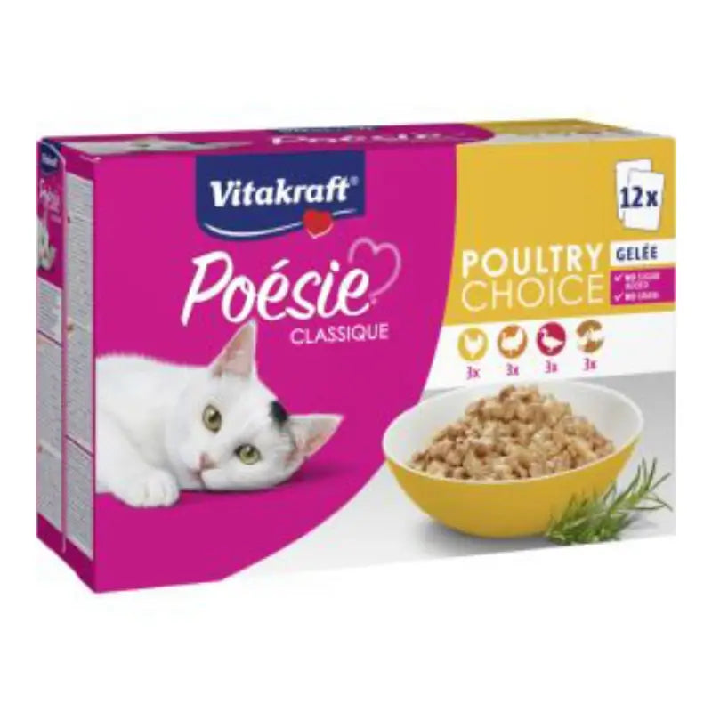 Vitakraft Poesie Classique Ave mit Gelatine, 12 x 85 Gramm