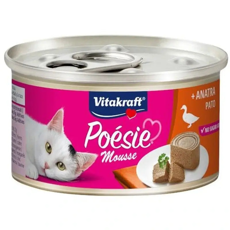 Vitakraft Poesie Mousse Ente, Dose, 12 × 85 Gramm