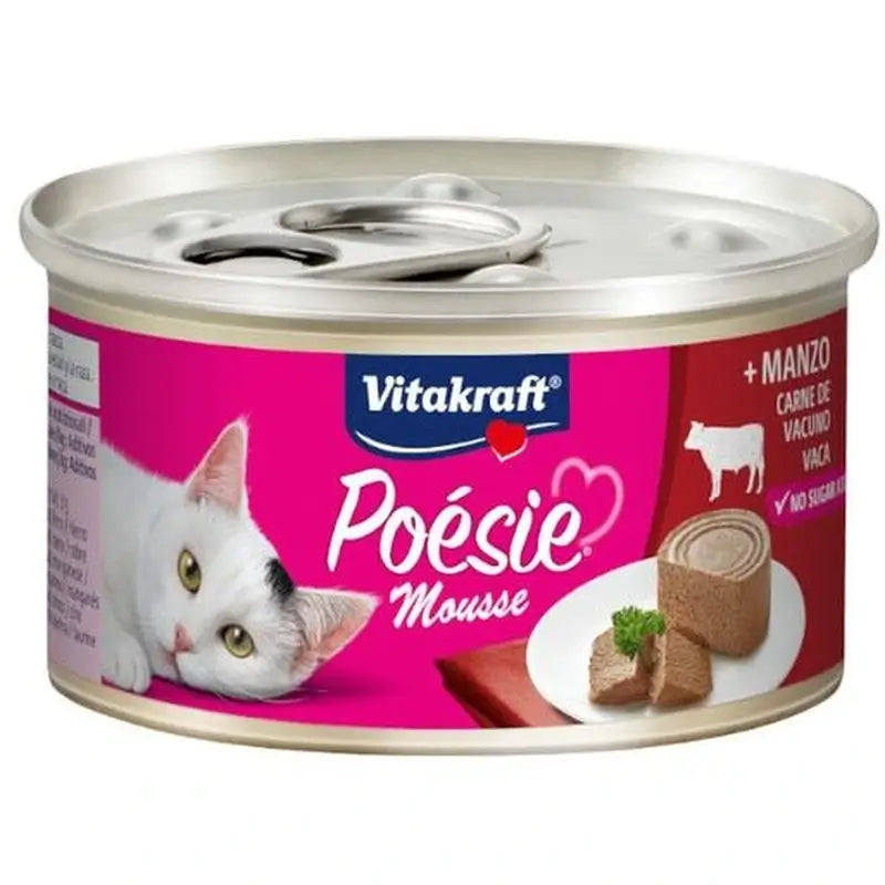 Vitakraft Poesie Kalbsfleisch-Mousse, Dose, 12 × 85 Gramm