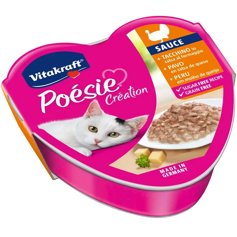 Vitakraft Poesie Truthahn-Käse-Sauce, Becher 15 × 85 Gramm