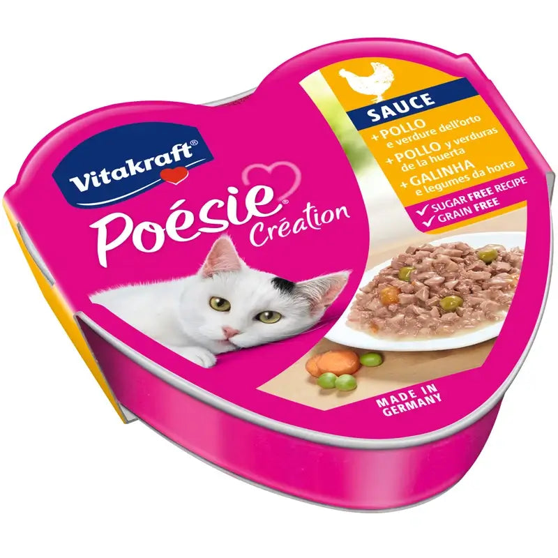 Vitakraft Poesie Hähnchen-Gemüse-Sauce, Dose 15 × 85 Gramm