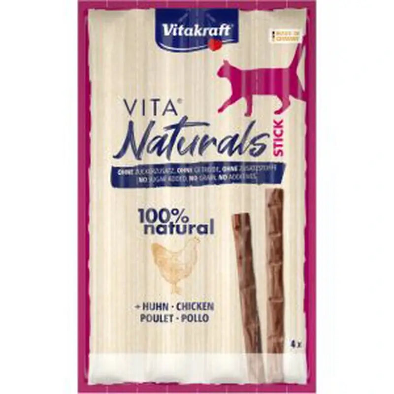 Vitakraft Vita Naturals Katzen-Sticks mit Hühnergeschmack, 20 x 4 Stück