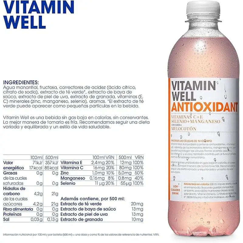 Vitamin Well Antioxidans Pfirsich, 500 ml