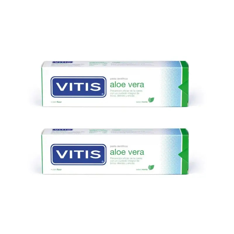 Vitis Aloe Vera Zahnpasta Pfefferminz, 2X150 Ml