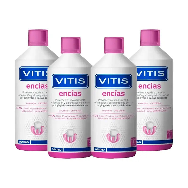 VITIS Gingiva-Mundwasser, Packung 4 x 1 Liter