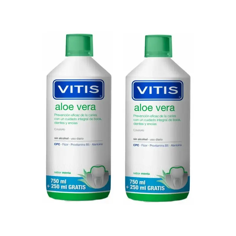 Vitis Aloe Vera Mundspülung, 2X1 Liter