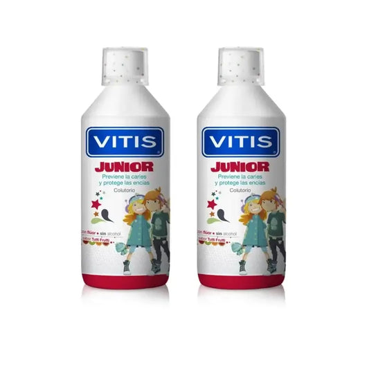 Vitis Junior Mundspülung, 2X500 ml Tutti Frutti-Geschmack