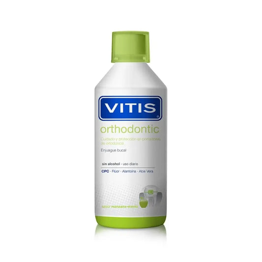 VITIS Kieferorthopädische Mundspülung mit Apfel-Minze-Geschmack 500 ml