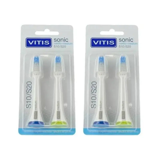 Vitis Elektrische Zahnbürste S10/S20 Nachfüllpackung, 4 Stück