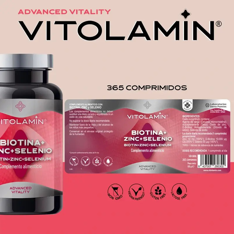 Vitolamin Biotin+ Zink+ Selen 365 Tabletten