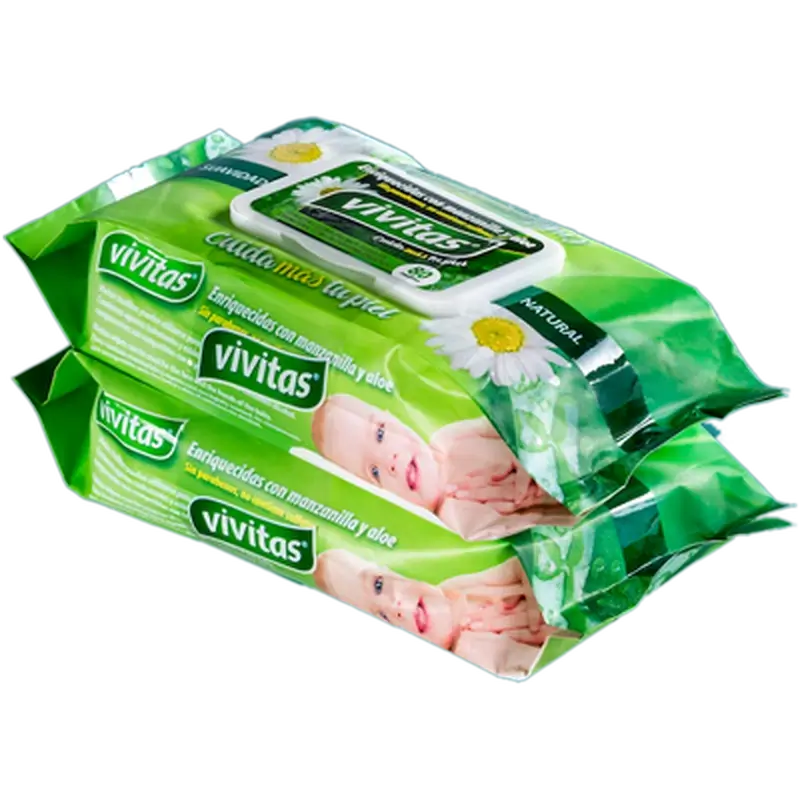 Vivitas Feuchttücher, Packung 2x80 Stück