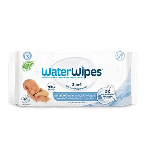 Waterwipes Biologisch abbaubare Baby-Feuchttücher, 60 Stück.