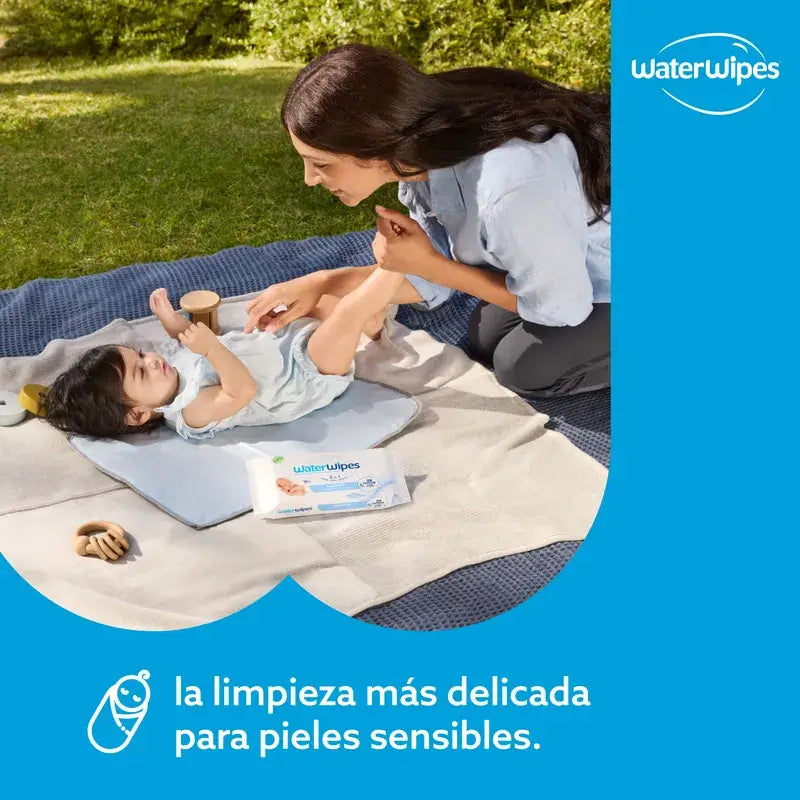 Waterwipes Biologisch abbaubare Baby-Feuchttücher, 60 Stück.