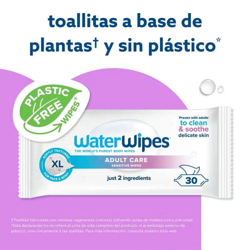 Waterwipes Feuchttücher für Erwachsene, 30 Stück