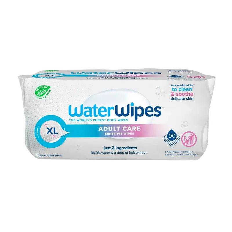 Waterwipes Feuchttücher für Erwachsene, 3 x 30 Stück