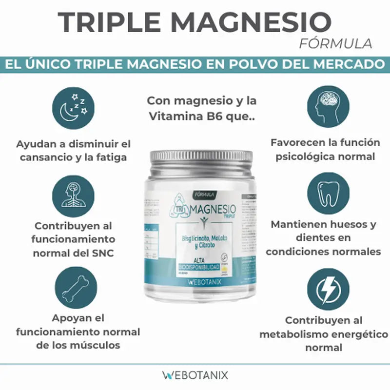 Webotanix Triple Magnesium Formel Pulver, 128 g