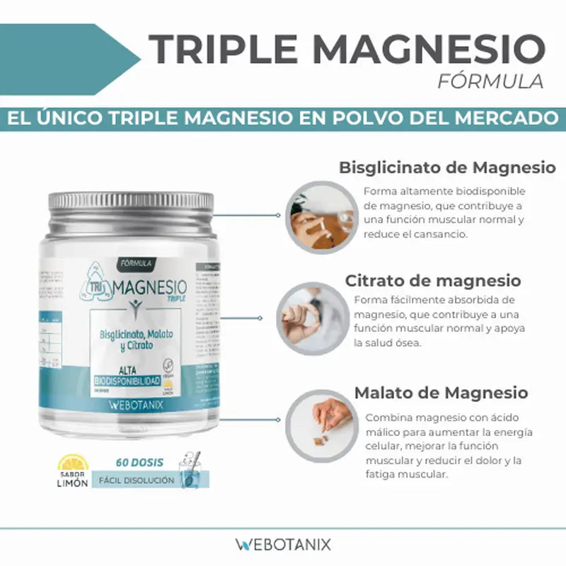 Webotanix Triple Magnesium Formel Pulver, 128 g
