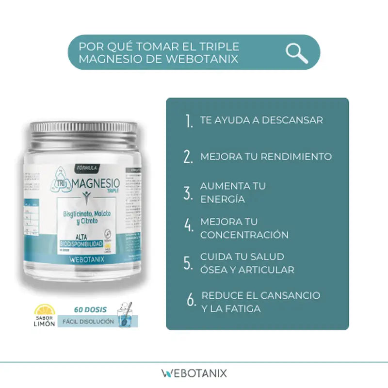 Webotanix Triple Magnesium Formel Pulver, 128 g