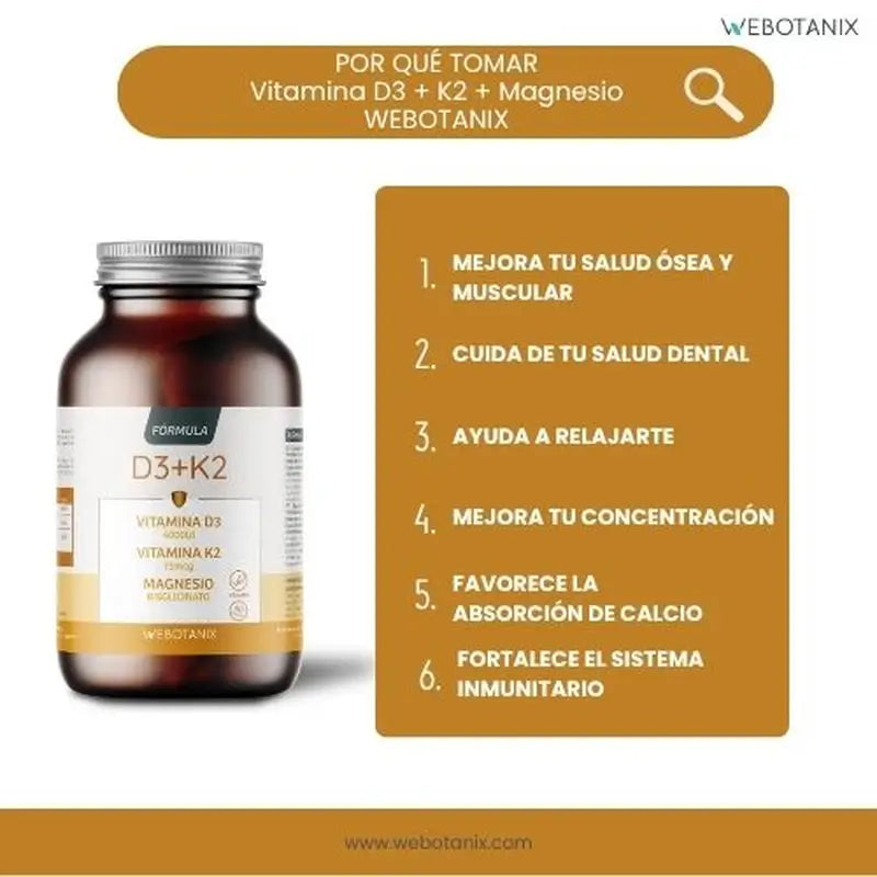 Webotanix Vitamin D3+K2-Formel, 60 Kapseln