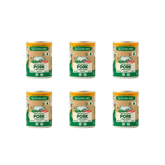 Wild Balance Schweinefleisch in Dosen mit Gemüse für Hunde, 400 g, 6er-Pack