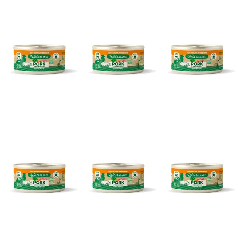 Wild Balance Philosophie Schweinefleisch Barf für Katzen, 120 g, 6er-Pack