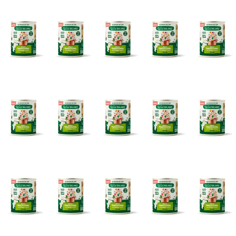 Wild Balance Traditionelles Ragout mit Rind, Huhn und Gemüse für Hunde, 400 g, 15er-Pack