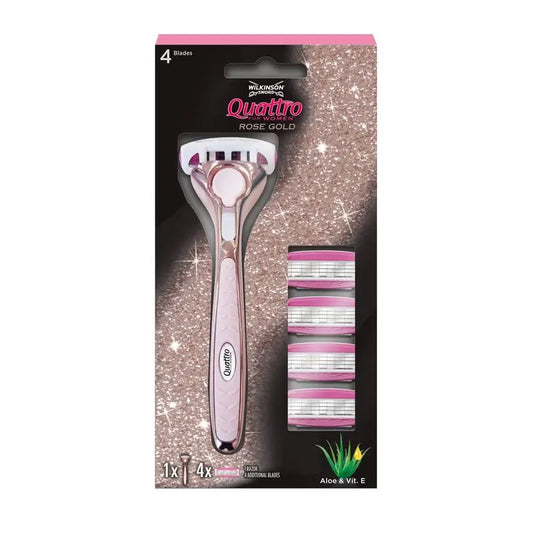 Wilkinson Sword Quattro für Frauen Rose Gold Maq.+ 4 Carg