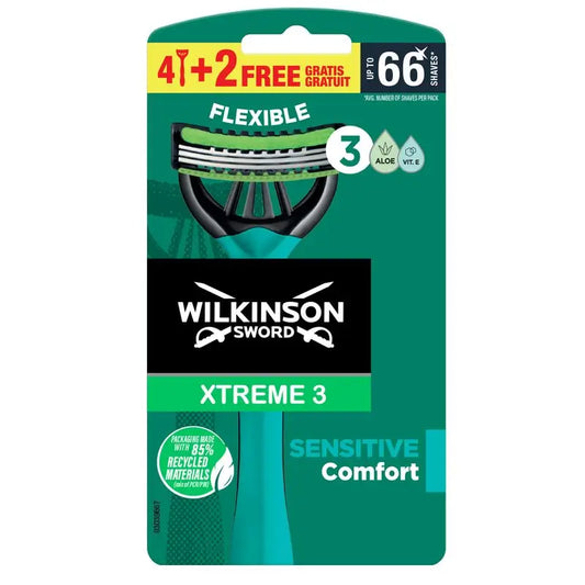 Wilkinson Sword Xtreme 3 Sensitive 4+2 Beutel