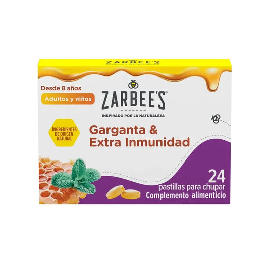 Zarbee'S Throat & Immunität 24 Lutschtabletten mit Honig, Pfefferminze, Zink und Vit.D