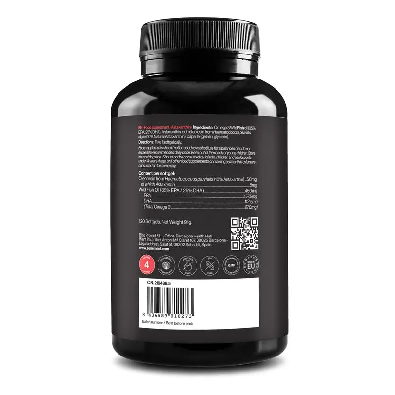 Zenement Astaxanthin, 8 Mg, mit Omega-3, 120 Weichkapseln