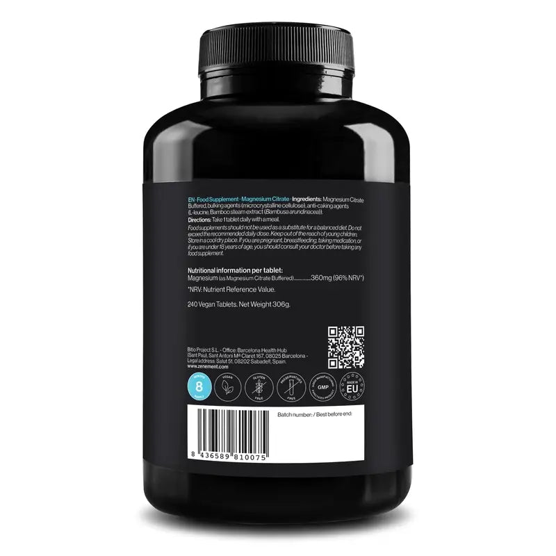 Zenement Magnesiumcitrat, 240 vegane Tabletten