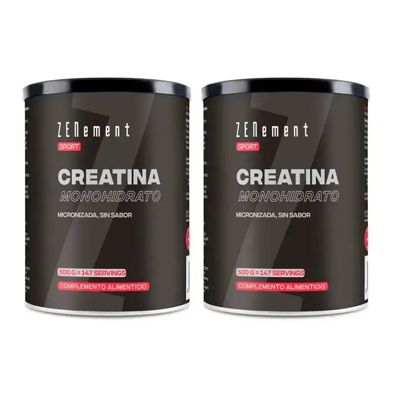 Zenement Kreatin-Monohydrat, mikronisiert, geschmacksneutral, Packung 2 x 500 g