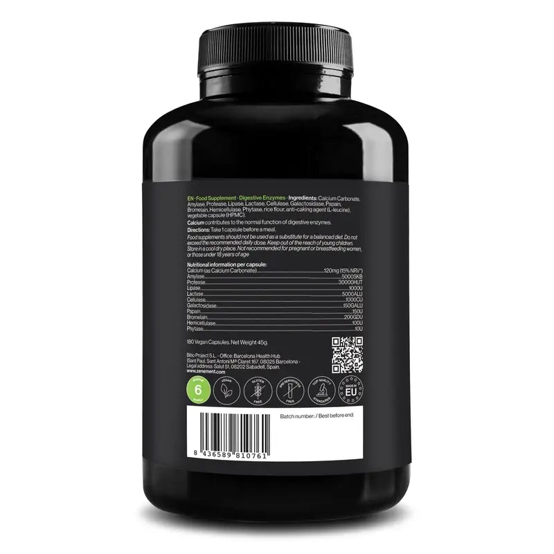 Zenement Verdauungsenzyme, 180 vegane Kapseln