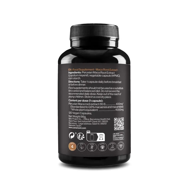Zenement Maca-Wurzel-Extrakt, 120 vegane Kapseln