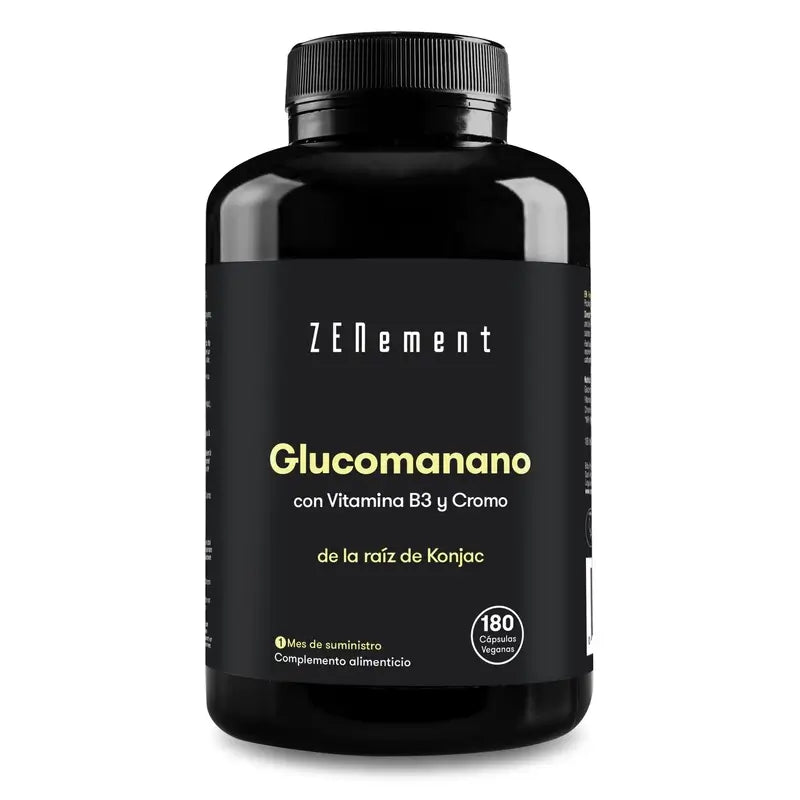 Zenement Glucomannan Natürliches Sättigungsgefühl, 180 vegane Kapseln