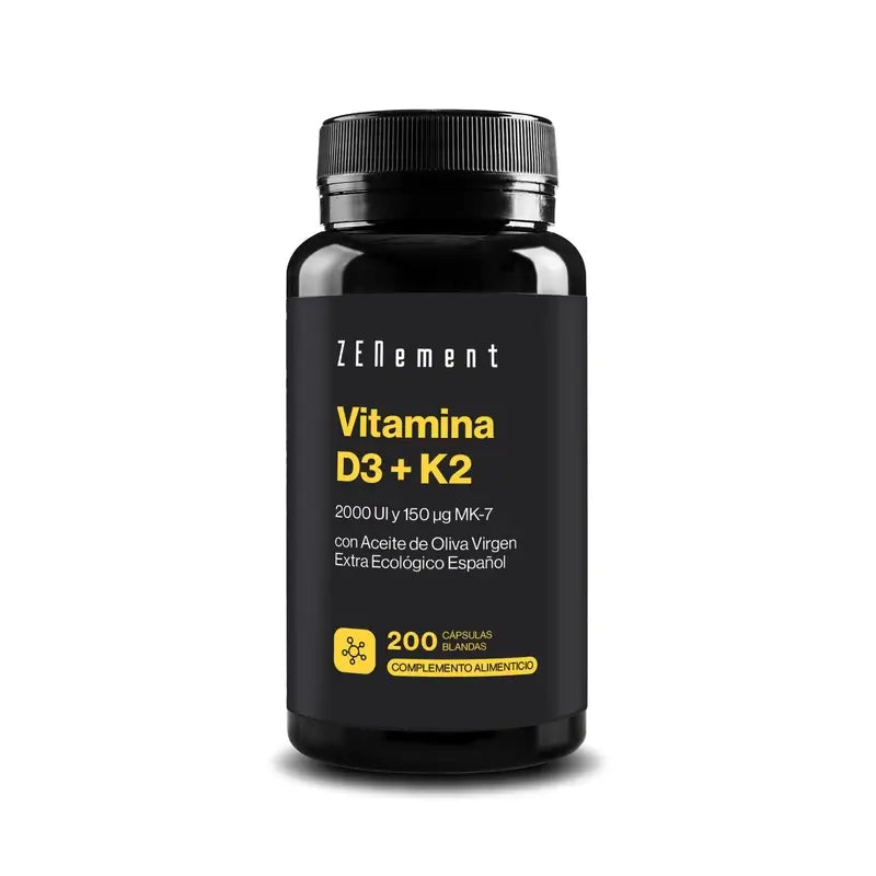 Zenement Vitamin D3 + K2, 2000 Ui UND 150 µg Mk-7, 200 Weichkapseln
