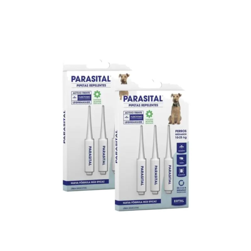 Zotal Parasital Packung mit 2 x 3 Pipetten zur Parasitenbekämpfung für mittelgroße Hunde (10–25 kg)