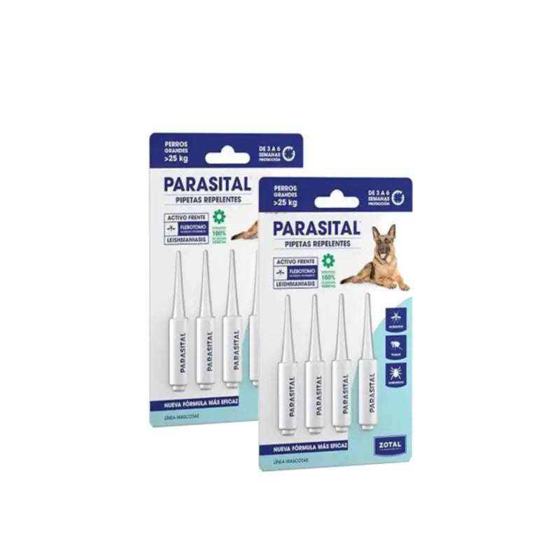 Zotal Parasital Packung mit 2 x 4 Pipetten – Insektenschutzmittel für große Hunde ab 25 kg