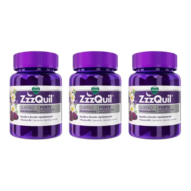 ZzzQuil Natura Forte Melatonin, Packung 3x30 Gummis