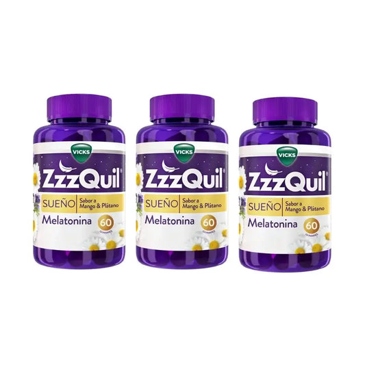 ZzzQuil Mango, Banane & Baldrian, Packung 3x60 Gummis